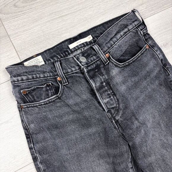 Levi’s Womens Wedgie Straight Jeans Denim Faded Black Size 27 - Picture 3 of 7